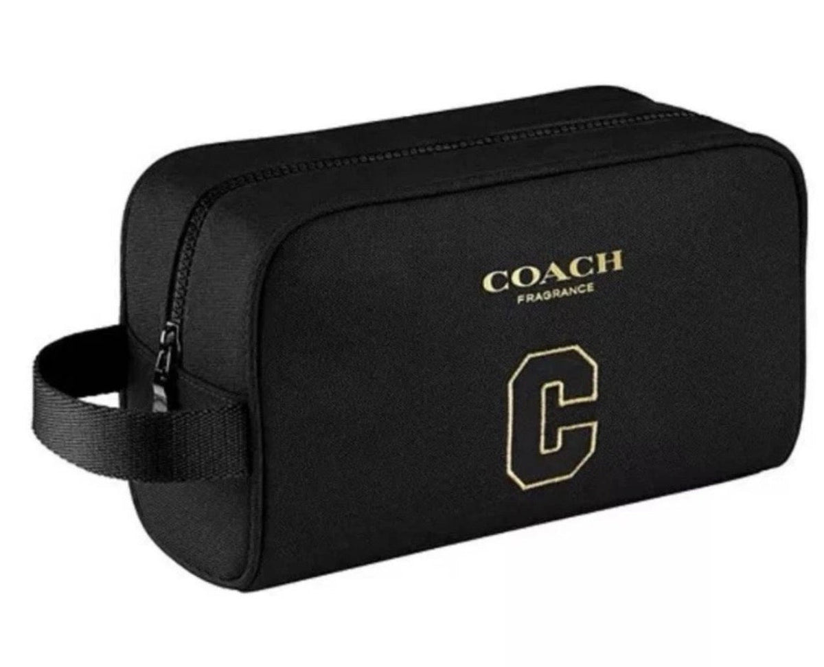 Coach Fragrance Black & Gold Toiletry Bag