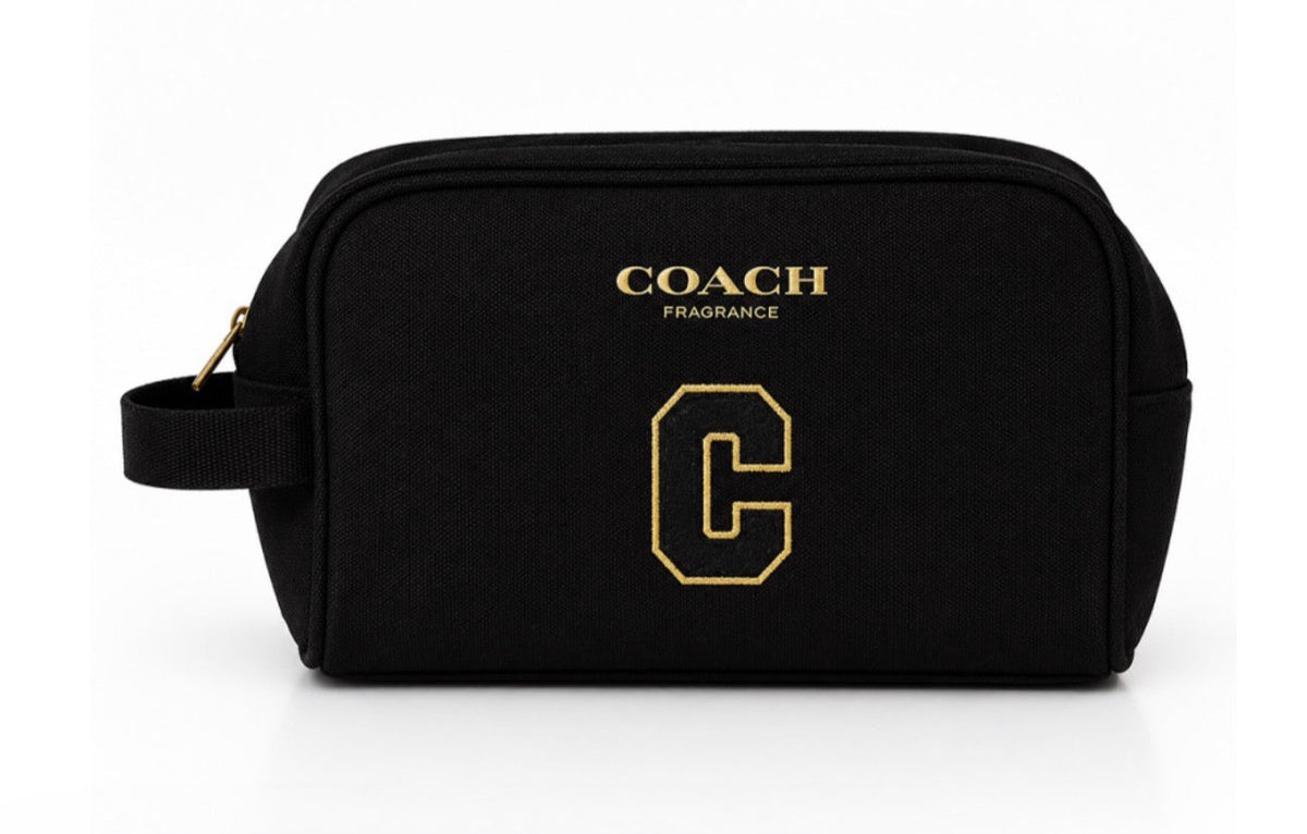 Coach Fragrance Black & Gold Toiletry Bag