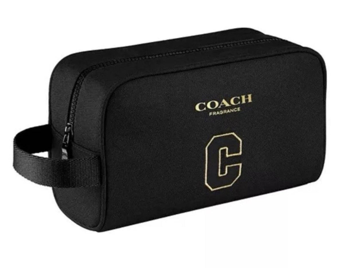 Coach Fragrance Black & Gold Toiletry Bag